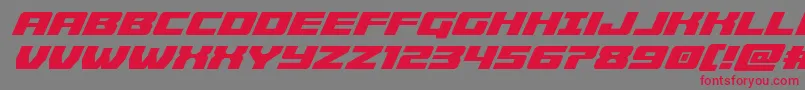 Cruiserfortressital-Schriftart – Rote Schriften auf grauem Hintergrund