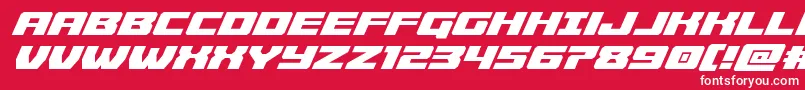 フォントCruiserfortressital – 赤い背景に白い文字