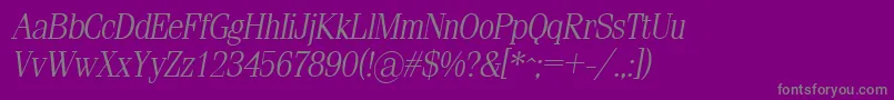 SimeizlightItalic Font – Gray Fonts on Purple Background