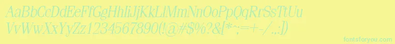 SimeizlightItalic Font – Green Fonts on Yellow Background