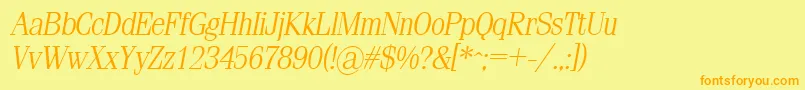 SimeizlightItalic Font – Orange Fonts on Yellow Background