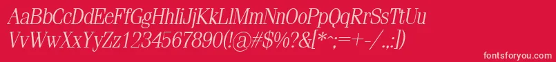 SimeizlightItalic Font – Pink Fonts on Red Background