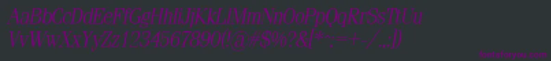 SimeizlightItalic Font – Purple Fonts on Black Background