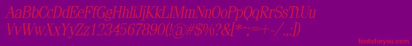 fuente SimeizlightItalic – Fuentes Rojas Sobre Fondo Morado