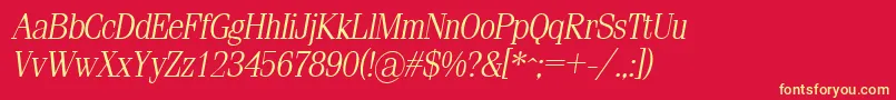 SimeizlightItalic Font – Yellow Fonts on Red Background