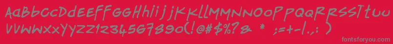 MinusCre Font – Gray Fonts on Red Background
