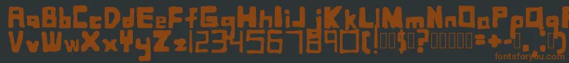 SquaredbasicRegular-fontti – ruskeat fontit mustalla taustalla