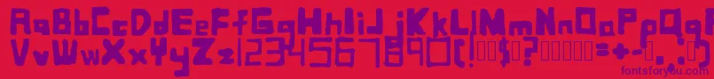 SquaredbasicRegular Font – Purple Fonts on Red Background