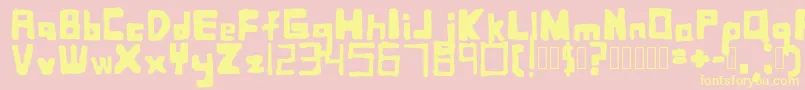 SquaredbasicRegular Font – Yellow Fonts on Pink Background