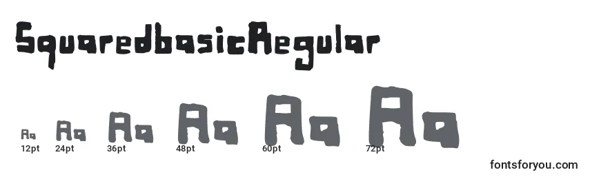 Размеры шрифта SquaredbasicRegular