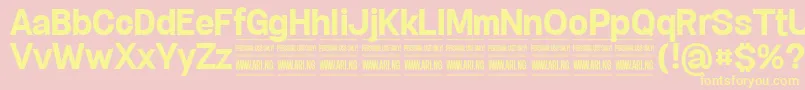 SpecifypersonalNormbold-Schriftart – Gelbe Schriften auf rosa Hintergrund