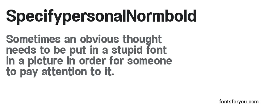 SpecifypersonalNormbold Font
