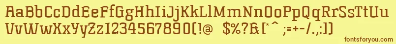 Korneuburg-fontti – ruskeat fontit keltaisella taustalla