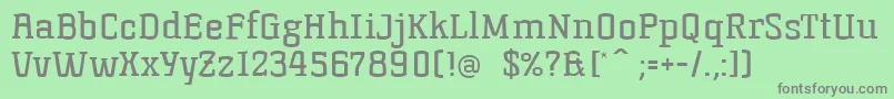 フォントKorneuburg – 緑の背景に灰色の文字