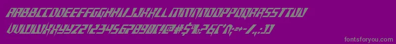 フォントXracercondital – 紫の背景に灰色の文字