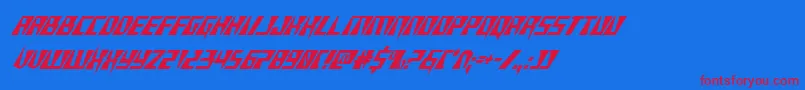 Xracercondital Font – Red Fonts on Blue Background