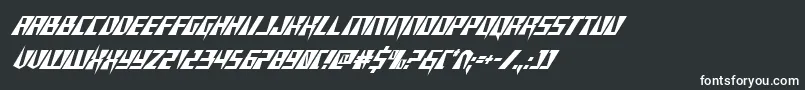 フォントXracercondital – 黒い背景に白い文字