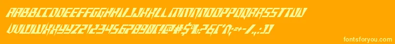 Xracercondital Font – Yellow Fonts on Orange Background