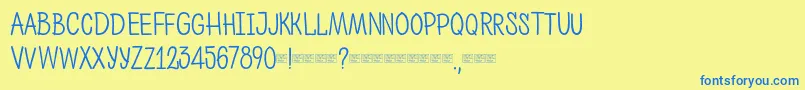 Ph400regularcaps Font – Blue Fonts on Yellow Background