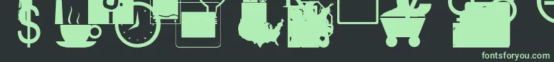 Fonte BusinessIndustrialRegular – fontes verdes em um fundo preto