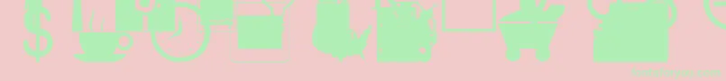 BusinessIndustrialRegular-Schriftart – Grüne Schriften auf rosa Hintergrund