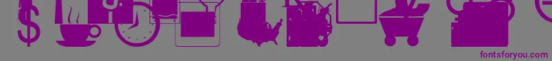 フォントBusinessIndustrialRegular – 紫色のフォント、灰色の背景