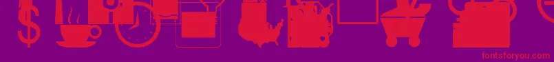 BusinessIndustrialRegular Font – Red Fonts on Purple Background