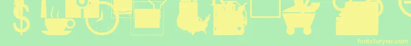 BusinessIndustrialRegular Font – Yellow Fonts on Green Background