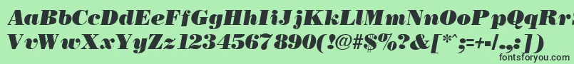 NecblackItalic Font – Black Fonts on Green Background