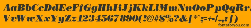 NecblackItalic-fontti – mustat fontit oranssilla taustalla