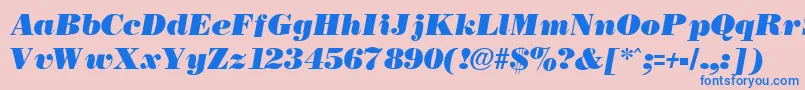 Шрифт NecblackItalic – синие шрифты на розовом фоне