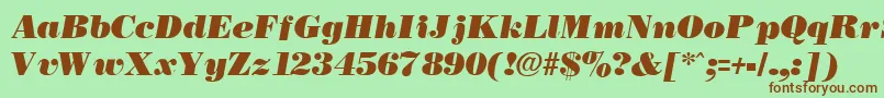 Шрифт NecblackItalic – коричневые шрифты на зелёном фоне