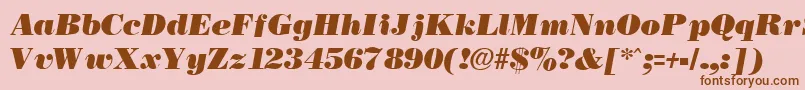 Fonte NecblackItalic – fontes marrons em um fundo rosa