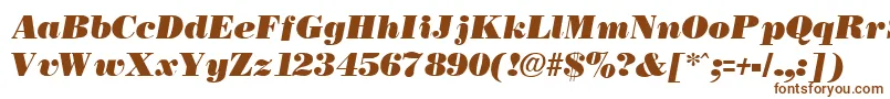 NecblackItalic-fontti – ruskeat fontit valkoisella taustalla