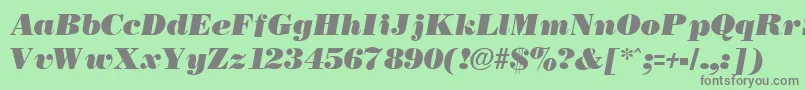 フォントNecblackItalic – 緑の背景に灰色の文字