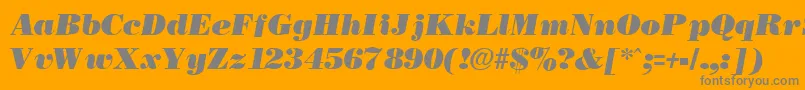 NecblackItalic Font – Gray Fonts on Orange Background