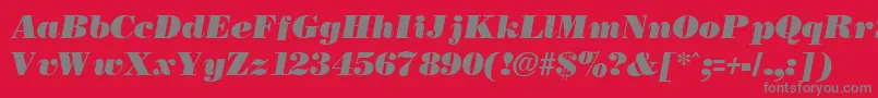 NecblackItalic Font – Gray Fonts on Red Background