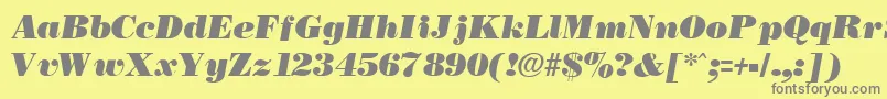 Czcionka NecblackItalic – szare czcionki na żółtym tle