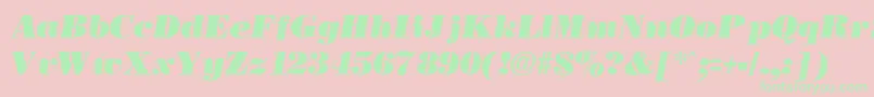 NecblackItalic Font – Green Fonts on Pink Background