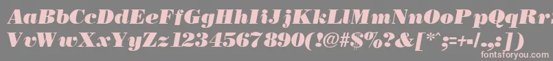 NecblackItalic Font – Pink Fonts on Gray Background