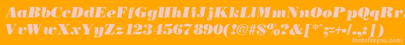 NecblackItalic Font – Pink Fonts on Orange Background