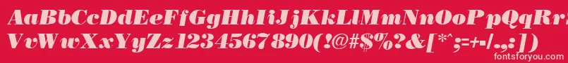 NecblackItalic Font – Pink Fonts on Red Background