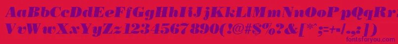 NecblackItalic Font – Purple Fonts on Red Background