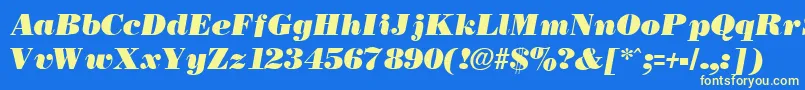 NecblackItalic Font – Yellow Fonts on Blue Background