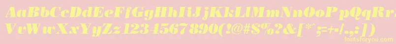 NecblackItalic-Schriftart – Gelbe Schriften auf rosa Hintergrund