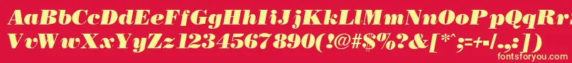 NecblackItalic Font – Yellow Fonts on Red Background