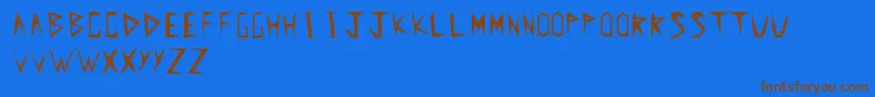 Spearhead Font – Brown Fonts on Blue Background
