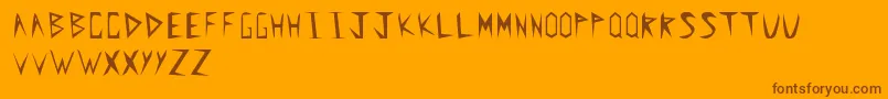 Spearhead-Schriftart – Braune Schriften auf orangefarbenem Hintergrund