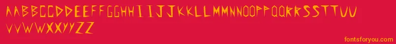 Spearhead-Schriftart – Orangefarbene Schriften auf rotem Hintergrund