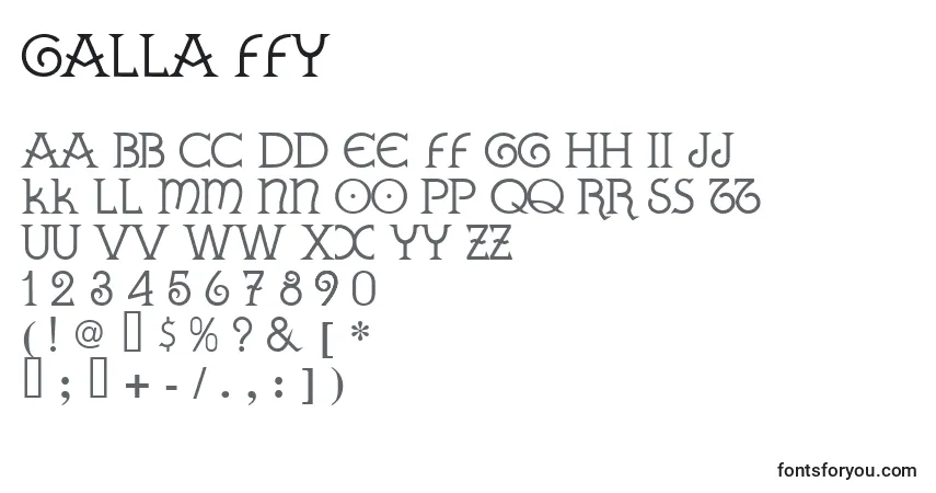 Czcionka Galla ffy – alfabet, cyfry, specjalne znaki